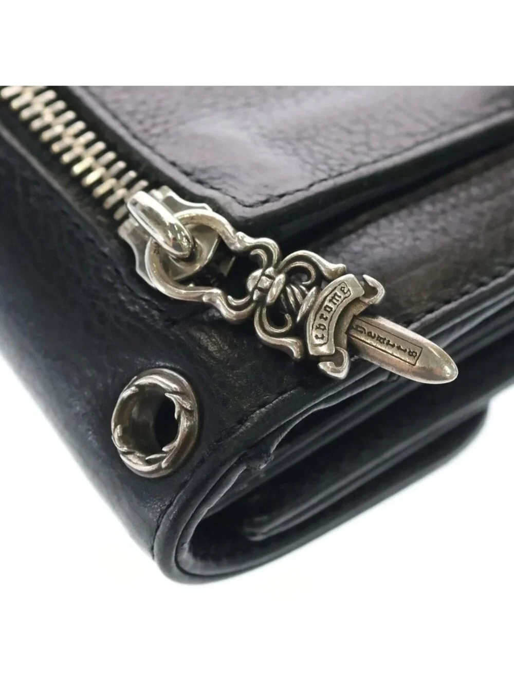 Chrome Hearts Wave Leather Wallet Black